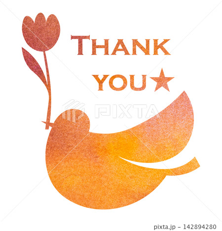 綺麗な水彩模様のThank youのアイコンのイメージのイラスト 綺麗な水彩模様のThank youのアイコンのイメージのイラスト 142894280
