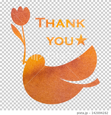 綺麗な水彩模様のThank youのアイコンのイメージのイラスト 綺麗な水彩模様のThank youのアイコンのイメージのイラスト 142894282