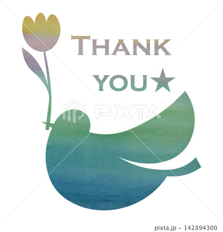 綺麗な水彩模様のThank youのアイコンのイメージのイラスト 綺麗な水彩模様のThank youのアイコンのイメージのイラスト 142894300