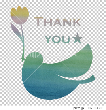 綺麗な水彩模様のThank youのアイコンのイメージのイラスト 綺麗な水彩模様のThank youのアイコンのイメージのイラスト 142894300