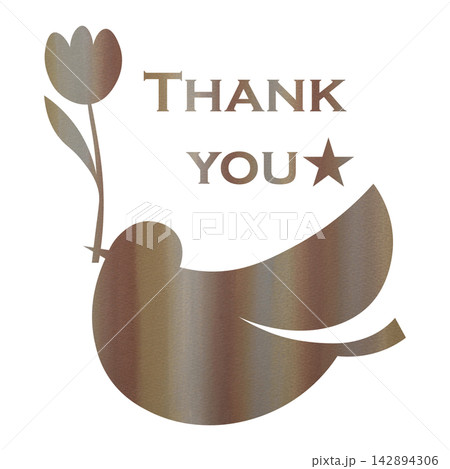 綺麗な水彩模様のThank youのアイコンのイメージのイラスト 142894306