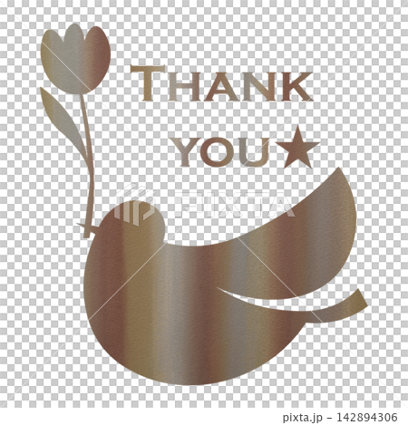 綺麗な水彩模様のThank youのアイコンのイメージのイラスト 142894306