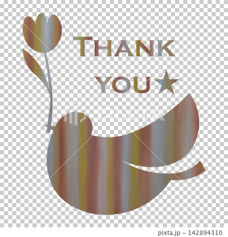 綺麗な水彩模様のThank youのアイコンのイメージのイラスト 142894310