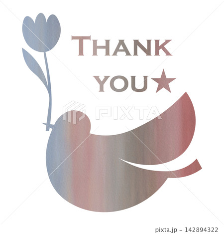 綺麗な水彩模様のThank youのアイコンのイメージのイラスト 綺麗な水彩模様のThank youのアイコンのイメージのイラスト 142894322