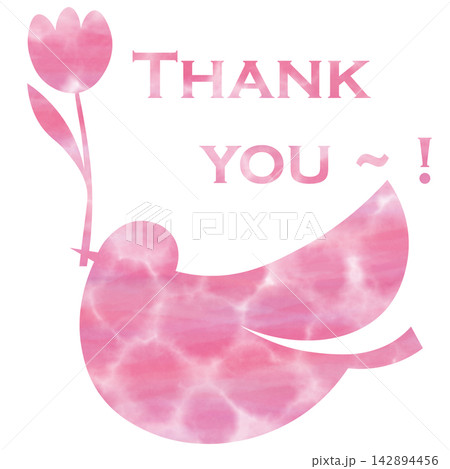 綺麗な水彩模様のThank youのアイコンのイメージのイラスト 綺麗な水彩模様のThank youのアイコンのイメージのイラスト 142894456