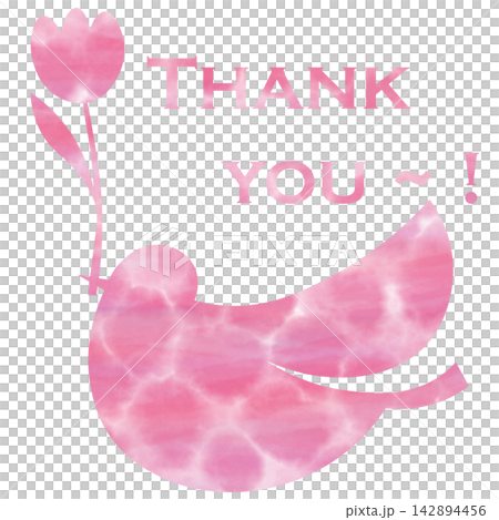 綺麗な水彩模様のThank youのアイコンのイメージのイラスト 綺麗な水彩模様のThank youのアイコンのイメージのイラスト 142894456