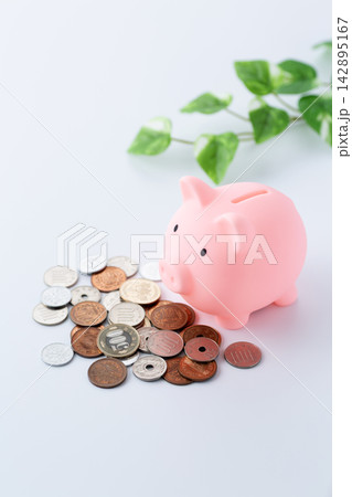 小銭と豚の貯金箱 小銭と豚の貯金箱 142895167