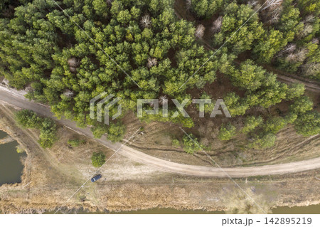 country road, view from above, aerial view country road, view from above, aerial view 142895219