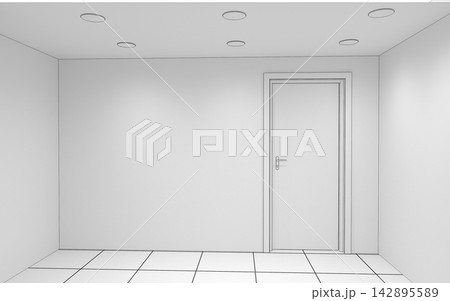 empty room, interior visualization, 3D illustration 142895589