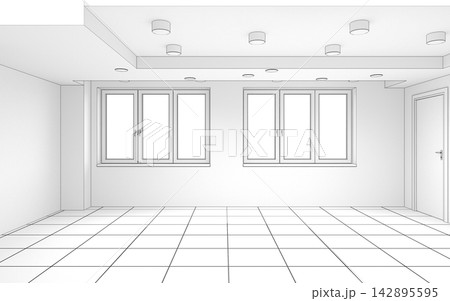 empty room, interior visualization, 3D illustration 142895595