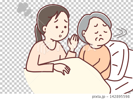 照顧者壓力，拒絕接受照顧的老人 142895598