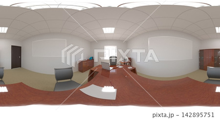spherical panorama of the interior, 3D illustration spherical panorama of the interior, 3D illustration 142895751