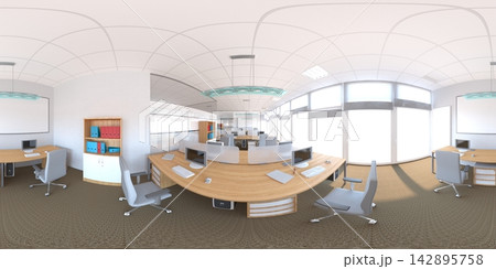 spherical panorama of the interior, 3D illustration spherical panorama of the interior, 3D illustration 142895758