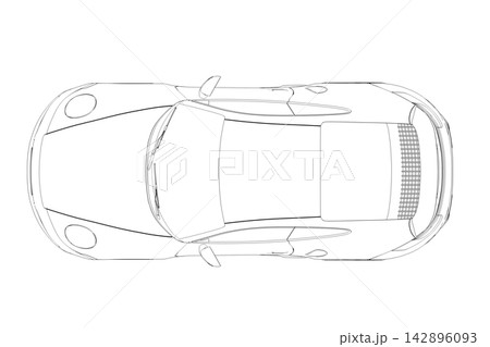 car outline drawing, sketch, contour image 142896093