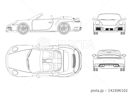 car outline drawing, sketch, contour image car outline drawing, sketch, contour image 142896102