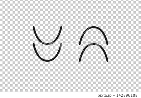 速度アップ・ダウンを示す線画アイコン2種セット 142896188