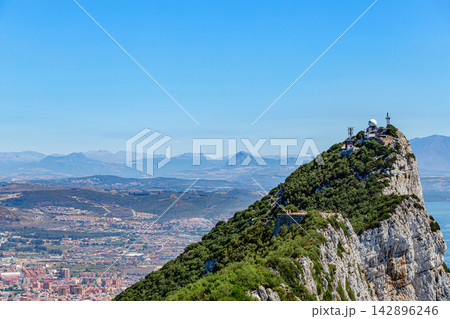 Aerial view of top of Gibraltar Rock, in Upper Rock Natural Reserve Aerial view of top of Gibraltar Rock, in Upper Rock Natural Reserve 142896246