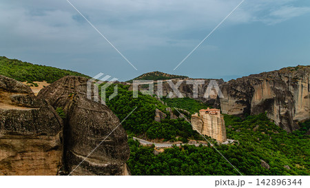 Great Monastery of Varlaam on the high rock in Meteora, Thessaly, Greece Great Monastery of Varlaam on the high rock in Meteora, Thessaly, Greece 142896344