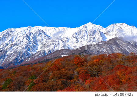 秋　長野　白馬連峰　　 142897425
