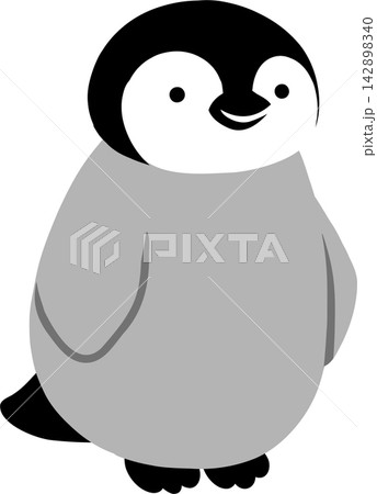 コウテイペンギンのヒナのベクターイラスト 142898340