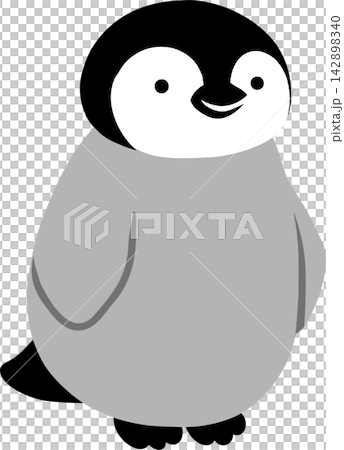 コウテイペンギンのヒナのベクターイラスト 142898340