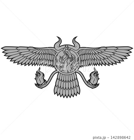 Winged Solar Disk Gray Fire Winged Solar Disk Gray Fire 142898642