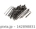 Hatch pencil line texture set, crayon scribble stroke pattern 142898831