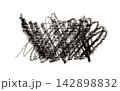 Hatch pencil line texture set, crayon scribble stroke pattern 142898832