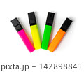 Highlight pen isolated, yellow office highlighter on white background 142898841