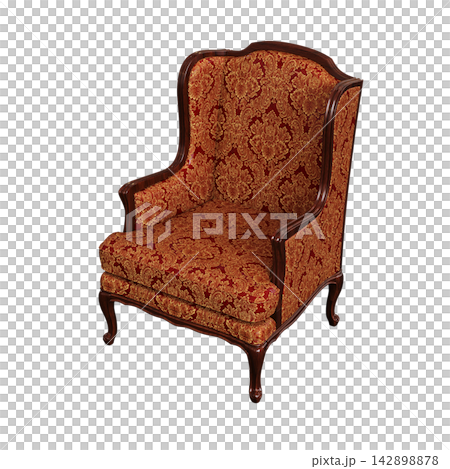 armchair isolate on a transparent background, comfortable furniture for home interior, 3D illustration, cg render armchair isolate on a transparent background, comfortable furniture for home interior, 3D illustration, cg render 142898878
