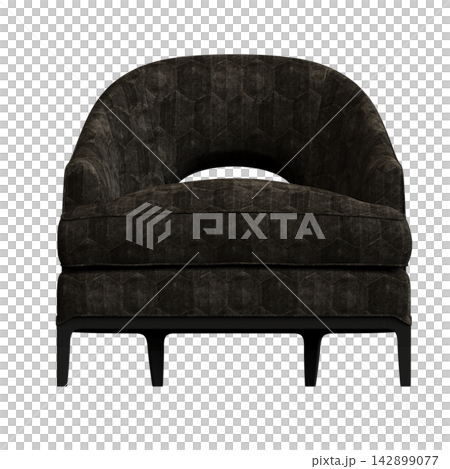 armchair isolate on a transparent background, comfortable furniture for home interior, 3D illustration, cg render 142899077