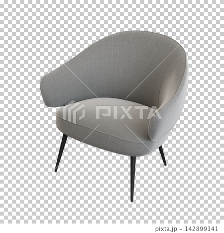 armchair isolate on a transparent background, comfortable furniture for home interior, 3D illustration, cg render 142899141