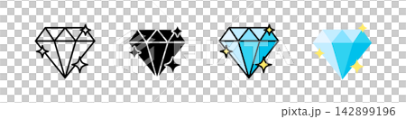 Sparkling Diamond Icon Set - Gemstone Sparkle Sparkling Diamond Icon Set - Gemstone Sparkle 142899196