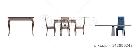 table isolated on transparent background, 3D illustration, cg render, set 142899248