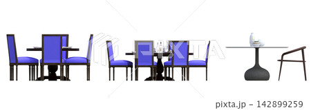 table isolated on transparent background, 3D illustration, cg render, set table isolated on transparent background, 3D illustration, cg render, set 142899259