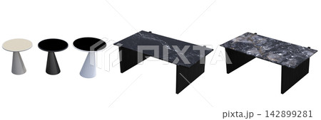 table isolated on transparent background, 3D illustration, cg render, set table isolated on transparent background, 3D illustration, cg render, set 142899281