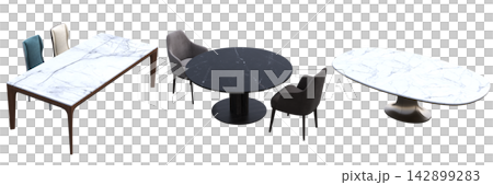 table isolated on transparent background, 3D illustration, cg render, set table isolated on transparent background, 3D illustration, cg render, set 142899283