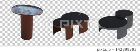 table isolated on transparent background, 3D illustration, cg render, set table isolated on transparent background, 3D illustration, cg render, set 142899293