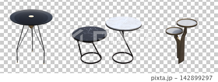 table isolated on transparent background, 3D illustration, cg render, set table isolated on transparent background, 3D illustration, cg render, set 142899297