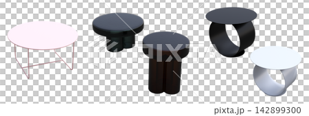 table isolated on transparent background, 3D illustration, cg render, set table isolated on transparent background, 3D illustration, cg render, set 142899300