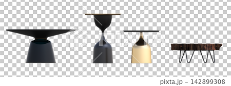 table isolated on transparent background, 3D illustration, cg render, set table isolated on transparent background, 3D illustration, cg render, set 142899308