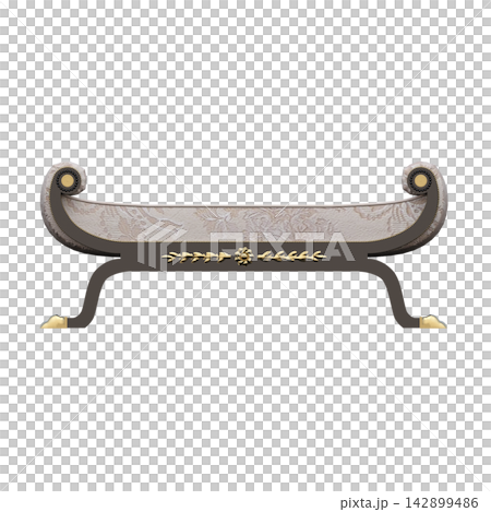 ottoman pouf isolate on a transparent background, interior furniture, 3D illustration, cg render 142899486