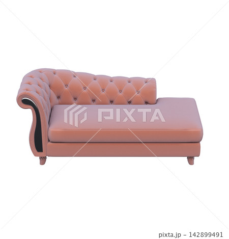 ottoman pouf isolate on a transparent background, interior furniture, 3D illustration, cg render 142899491