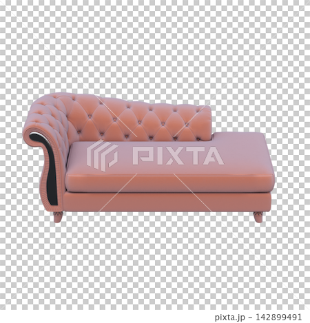 ottoman pouf isolate on a transparent background, interior furniture, 3D illustration, cg render 142899491
