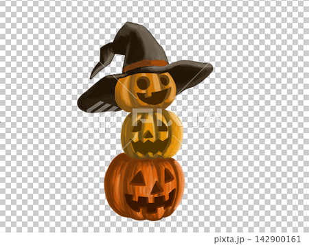 Jack-o'-lantern and witch hat Jack-o'-lantern and witch hat 142900161