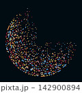 Abstractly arranged dots on black background. 142900894