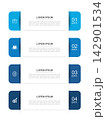 Infographic vertical banner template with 4 steps process diagram for business presentation. 142901534