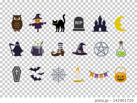 Simple Halloween icon set 142901720