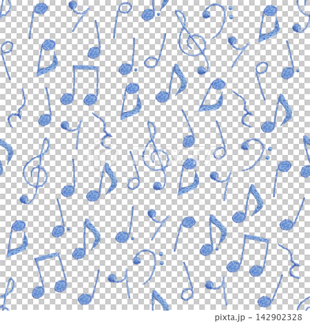 [Seamless Musical Note Pattern] Hand Embroidery Illustration Material 142902328