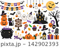 かわいいハロウィンのイラストセット 142902393